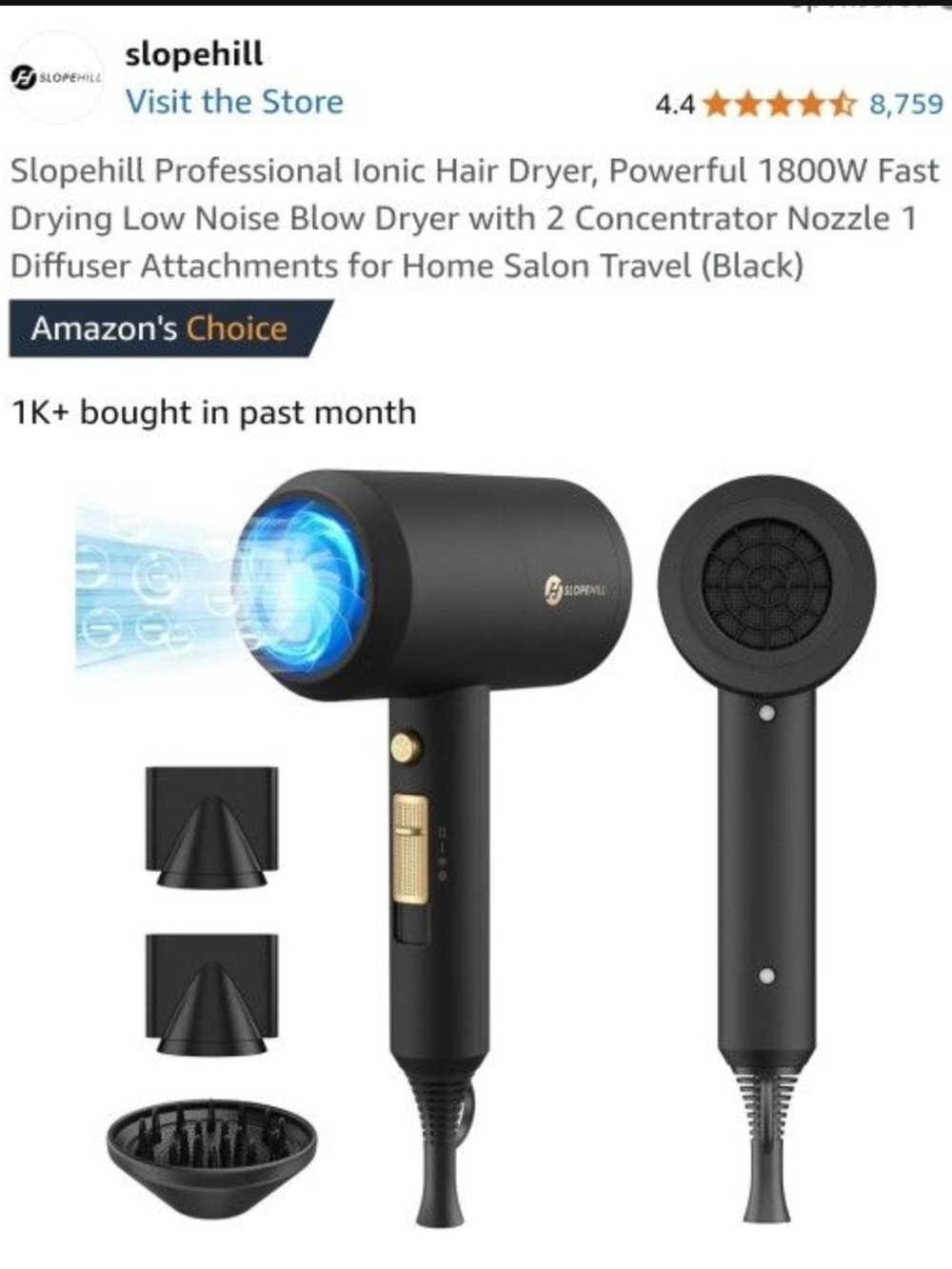 Professional Ionic Hair Dryer - Black